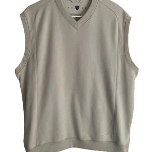 Nike Golf Fit Dry V-Neck Vest Beige Pullover Classic Nike Golf Vest